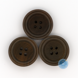 (3 pieces set) 25mm Dark Brown Wooden Button