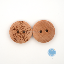 Load image into Gallery viewer, (3 pieces set) 17mm Wooden Button with laser pattern
