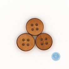 Load image into Gallery viewer, (3 pieces set) 12mm Wood button with Burnt Edge
