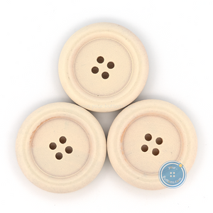 (3 pieces set) 35mm 4hole Wooden Button with distressed effect