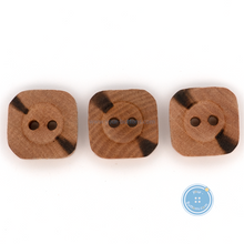 Load image into Gallery viewer, (3 pieces set) 17mm Square Litchi Wooden Button
