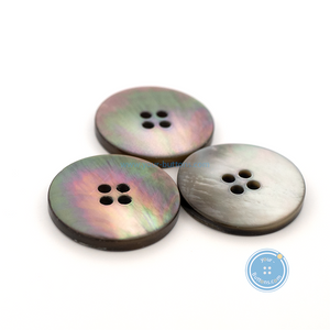 (3 pieces set) 25mm 4holes Grey Mother of Pearl Button