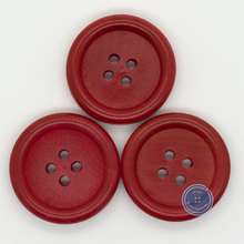 Load image into Gallery viewer, (3 pieces set) 26mm-4hole Wooden Button (Spray Red)
