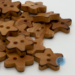 (3 pieces set) 12mm Star Wood button