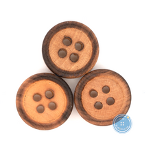 Load image into Gallery viewer, (3 pieces set) 13mm Wooden Button with Burnt Rim
