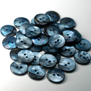 (3 pieces set) 15mm & 18mm MOP Shell Button DTM Blue color