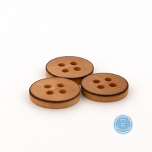 Load image into Gallery viewer, (3 pieces set) 12mm Wood button with Burnt Edge
