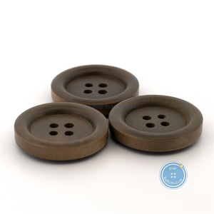 (3 pieces set) 25mm Dark Brown Wooden Button