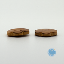 Load image into Gallery viewer, (3 pieces set) 13mm, 15mm &amp; 18mm Burnt Wooden Flower Button
