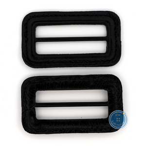 (1 pieces set) 65mm Real Leather Buckle - BLACK