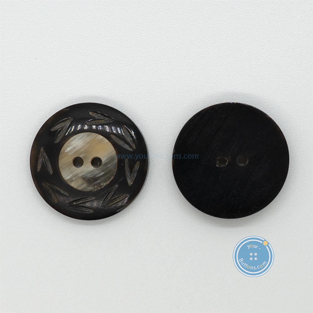 (2 pieces set) 25mm Hand-Made Horn Button