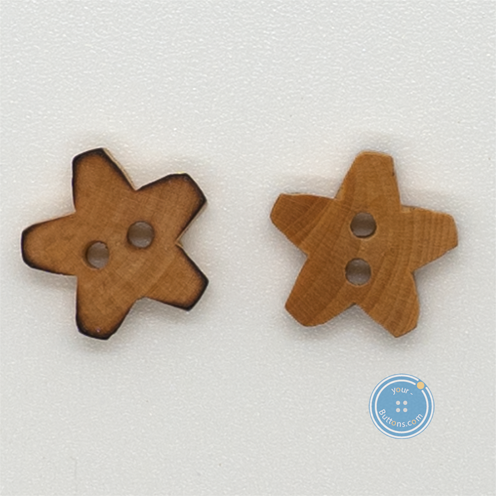 (3 pieces set) 12mm Star Wood button