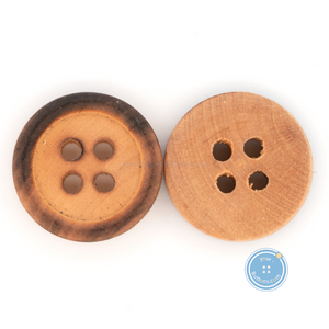 (3 pieces set) 13mm Wooden Button with Burnt Rim