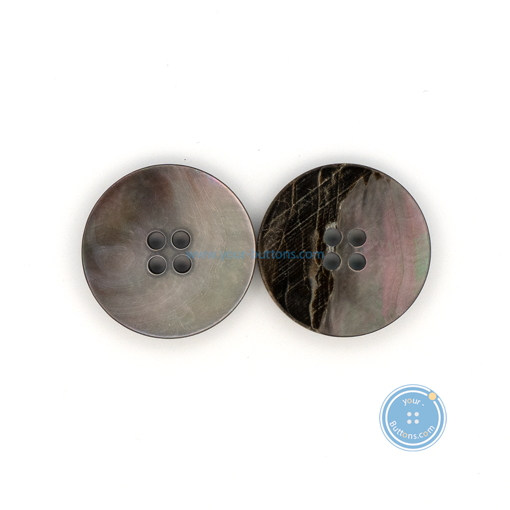 (3 pieces set) 25mm 4holes Grey Mother of Pearl Button