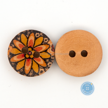 Load image into Gallery viewer, (3 pieces set) 15mm Wooden Button with Print Sunflower
