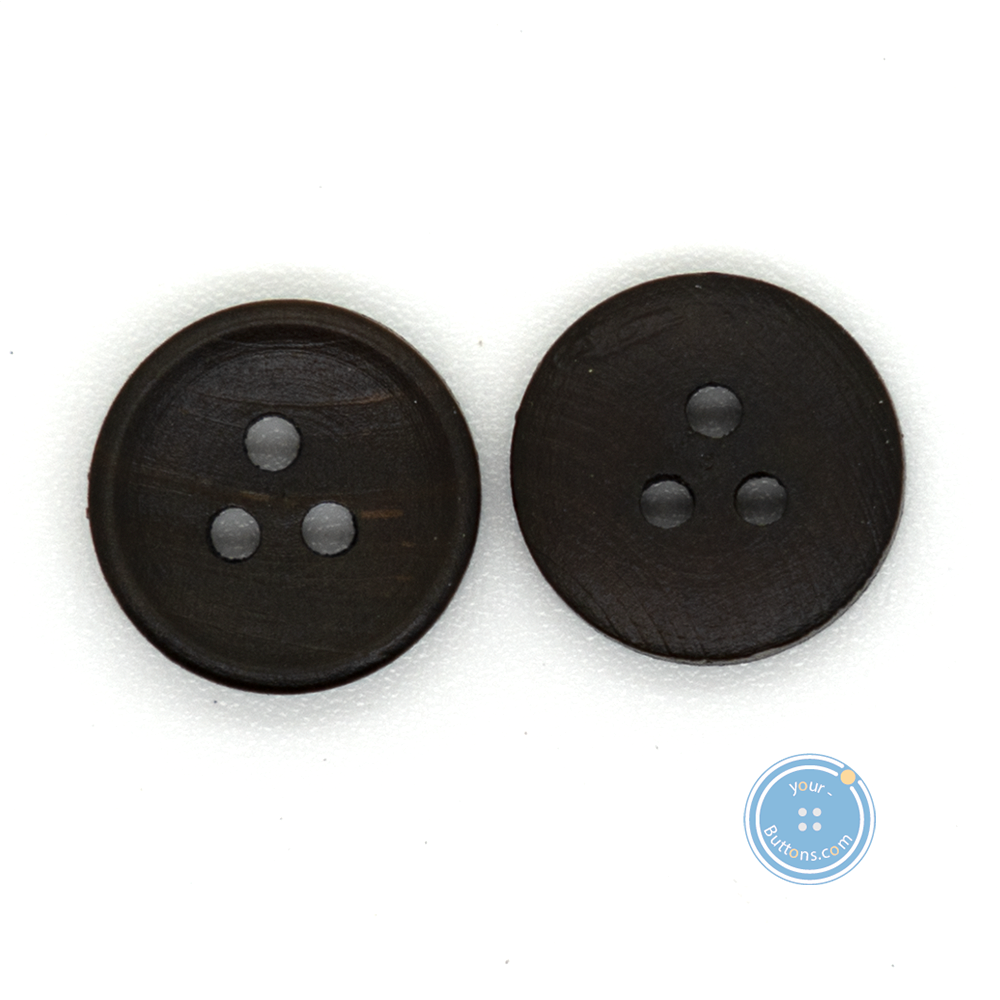 (3 pieces set) 13mm-3hole Dark Brown Wooden Button