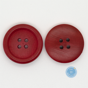 (3 pieces set) 26mm-4hole Wooden Button (Spray Red)