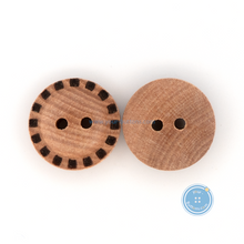 Load image into Gallery viewer, (3 pieces set) 15mm Wooden Button with burnt pattern
