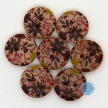 Load image into Gallery viewer, (3 pieces set) 11mm-2hole Wooden Button with Print Pattern
