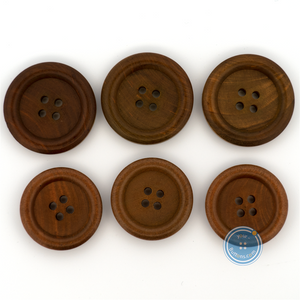 (3 pieces set) 25mm & 28mm 4hole Wooden Button
