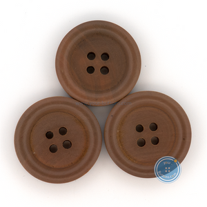 (3 pieces set) 25mm Medium Brown Wooden Button