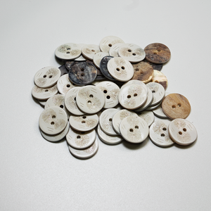 (3 pieces set) 15mm flower Pattern shell button