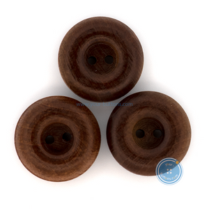 (3 pieces set) 18mm Dark Brown Thick Ring shape Wooden Button