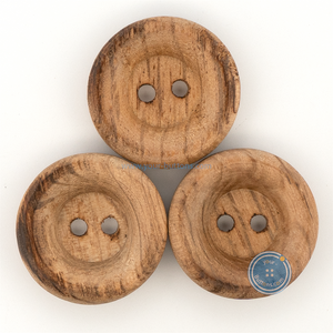 (3 pieces set) 19mm thick Beech Wood Button with Burnt