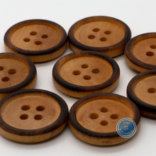 Load image into Gallery viewer, (3 pieces set) 20mm Wood button with Burnt Black RIM
