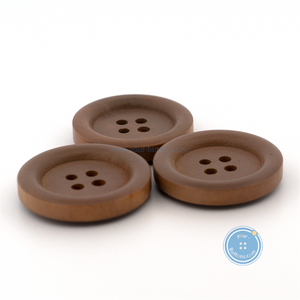 (3 pieces set) 25mm Medium Brown Wooden Button