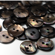 Load image into Gallery viewer, (3 pieces set) 15mm MOP Shell Button DTM Metal Brown color
