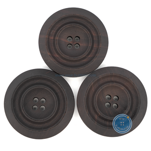 (3 pieces set) 26mm DTM Dark Brown Wooden Button