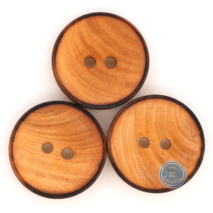 (3 pieces set) 16mm & 19mm Wood Button with Burnt RIM