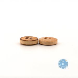 (3 pieces set) 11mm Natural Wooden Button with Burnt