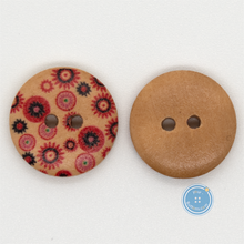 Load image into Gallery viewer, (3 pieces set) 18mm 2hole Wooden Button with Print Pattern
