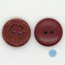 Load image into Gallery viewer, (3 pieces set) 18mm Wooden Button with Flower pattern
