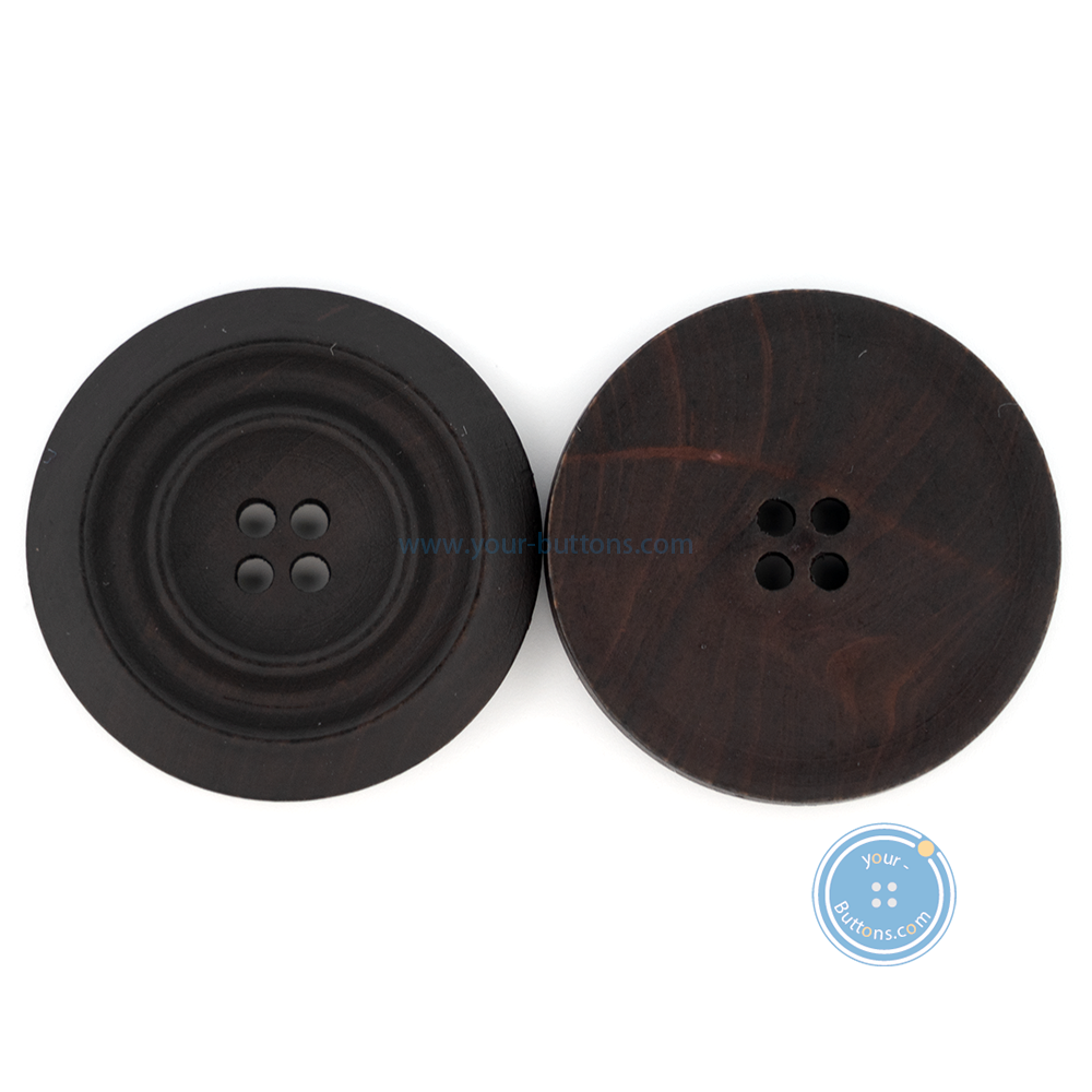 (3 pieces set) 26mm DTM Dark Brown Wooden Button