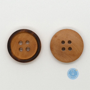 (3 pieces set) 20mm Wood button with Burnt Black RIM
