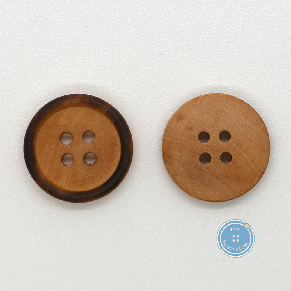 (3 pieces set) 20mm Wood button with Burnt Black RIM