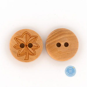 (3 pieces set) 15mm Natural Wooden Button with Laser
