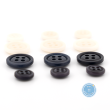Load image into Gallery viewer, (3 pieces set) 9mm &amp; 13mm Corozo Button in Navy &amp; Natural
