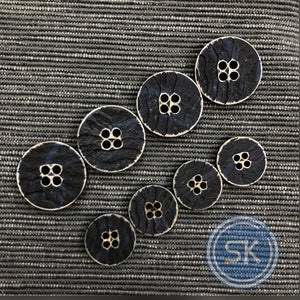 (3 pieces set) 15mm & 20mm Urea suit button stone look with vintage navy color