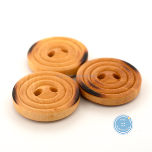 (3 pieces set) 18mm Wooden Button with Burnt