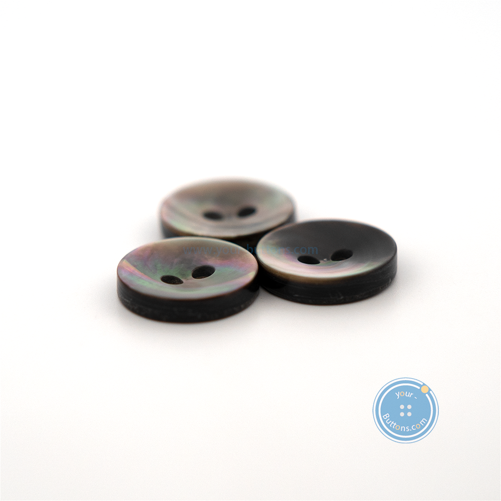 Genuine Abalone Shell Buttons - Smoke/Gray Color, 2-Hole, 15mm 18mm 20mm Sizes For Blazers & Crafts