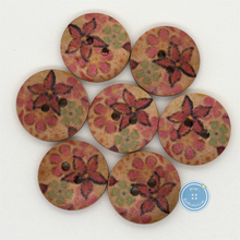 Load image into Gallery viewer, (3 pieces set) 15mm 2hole Wooden Button with Print Pattern
