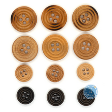 Load image into Gallery viewer, (3 pieces set) 10mm &amp; 15mm Wooden Button
