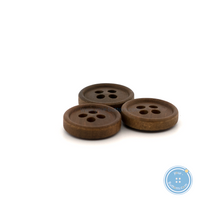 Load image into Gallery viewer, (3 pieces set) 11mm DTM Dark Brown Wooden Button
