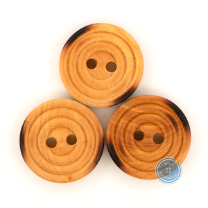 (3 pieces set) 18mm Wooden Button with Burnt
