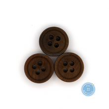 Load image into Gallery viewer, (3 pieces set) 11mm DTM Dark Brown Wooden Button
