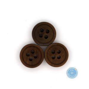 (3 pieces set) 11mm DTM Dark Brown Wooden Button